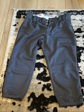 Youth Gray Baseball Joggers with Burgundy Trim